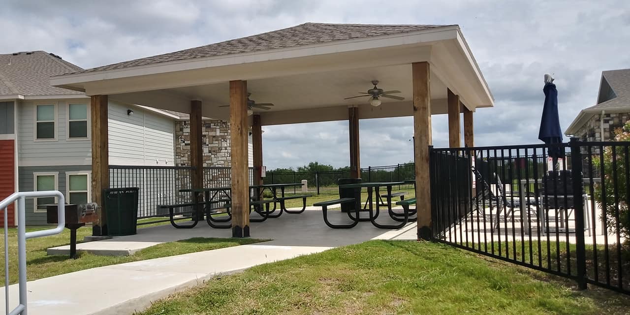 Pavilion with picnic tables
